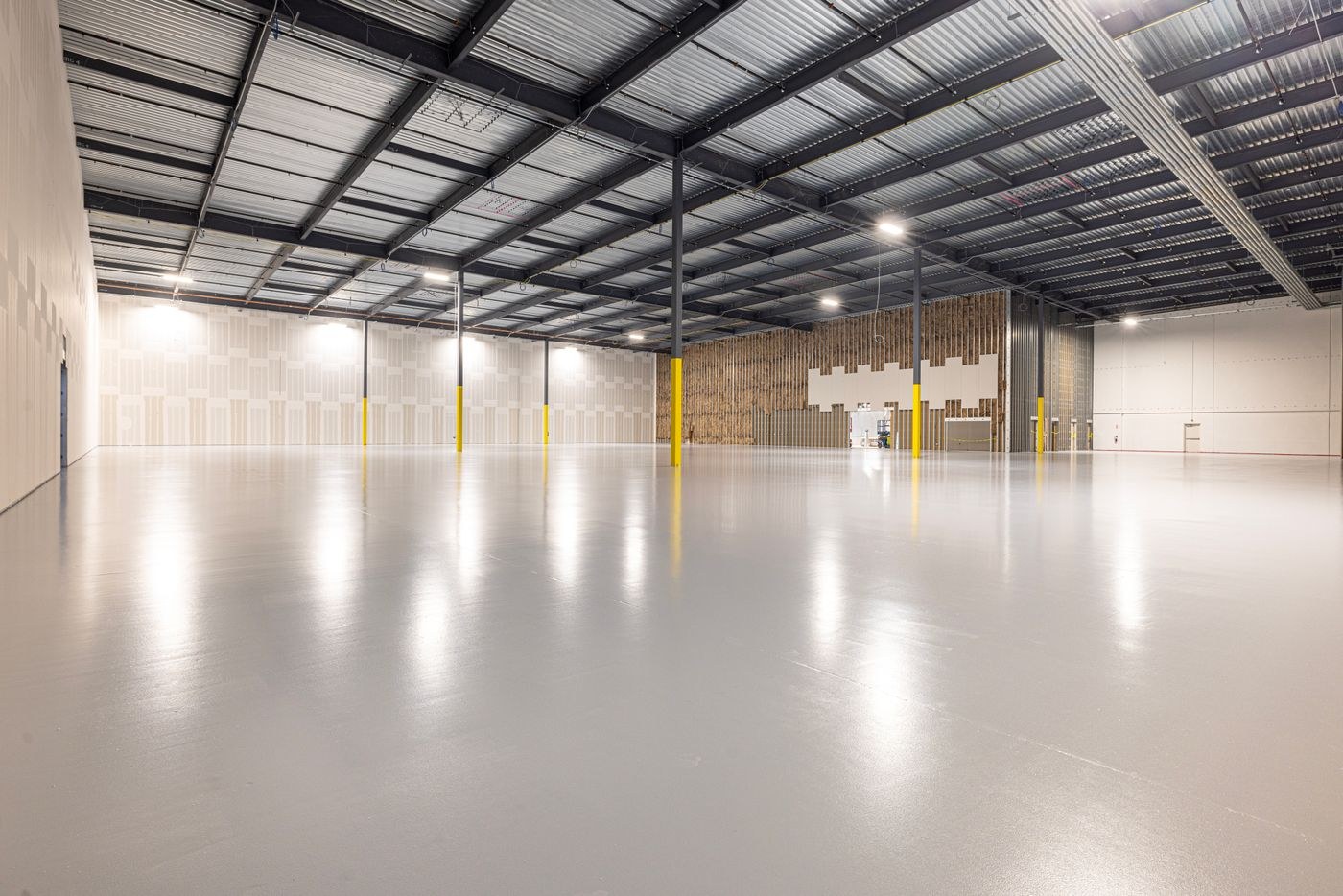 Stock photograph of a large warehouse interior